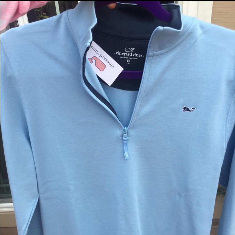 Vineyard Vines Light Blue Quarter-Zip Pullover